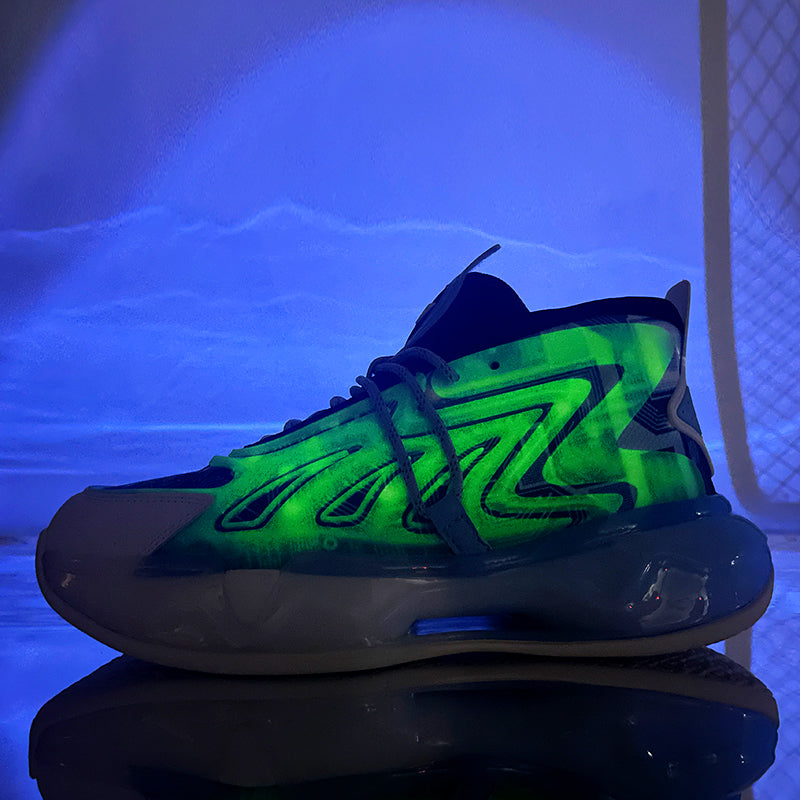 IEAGO Glow In The Dark Men's Basketball Sneakers Anti-skid High-top Sport Shoes