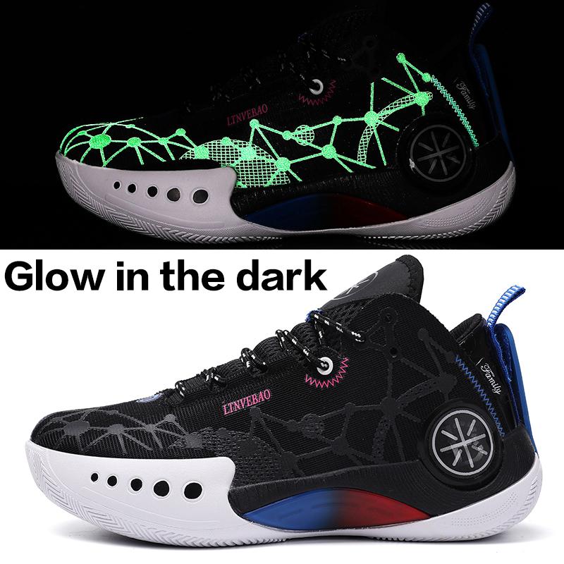 IEAGO Glow in the dark men sports basketball shoes casual fashion running traniers outdoor sneakers
