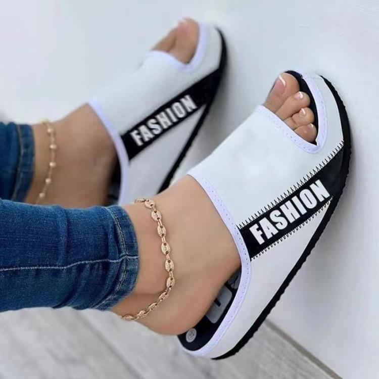 Women's casual slippers new open toe flat sandals fashion beach slippers