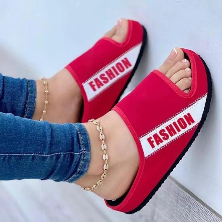 Women's casual slippers new open toe flat sandals fashion beach slippers