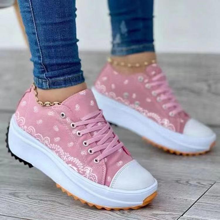 IEAGO Women Casual Platform Wedge Sneakers Chunky Sole Comfortable Breathable Sport Shoes