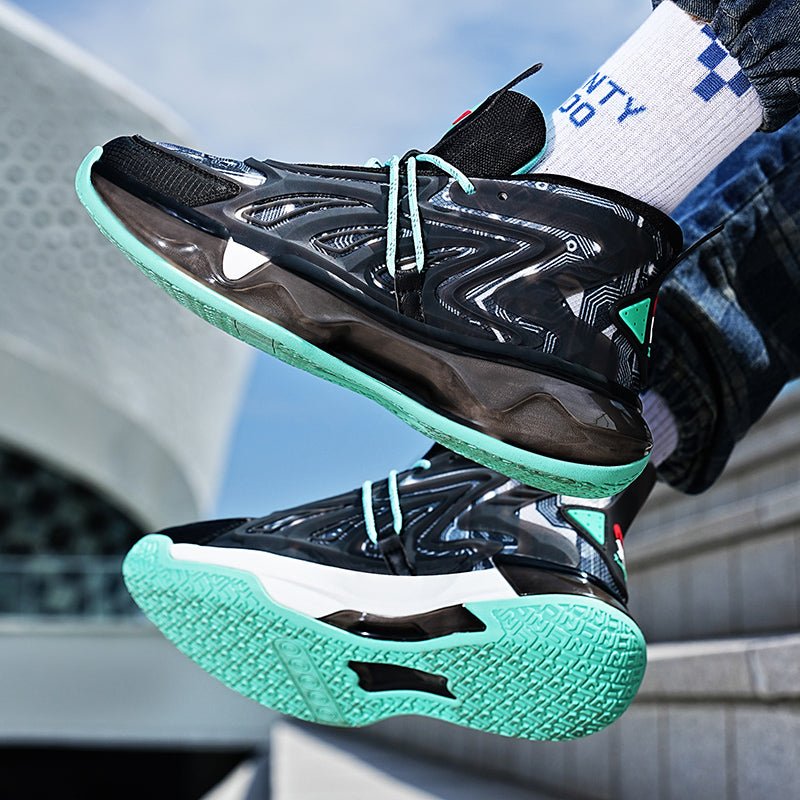IEAGO Glow In The Dark Men's Basketball Sneakers Anti-skid High-top Sport Shoes