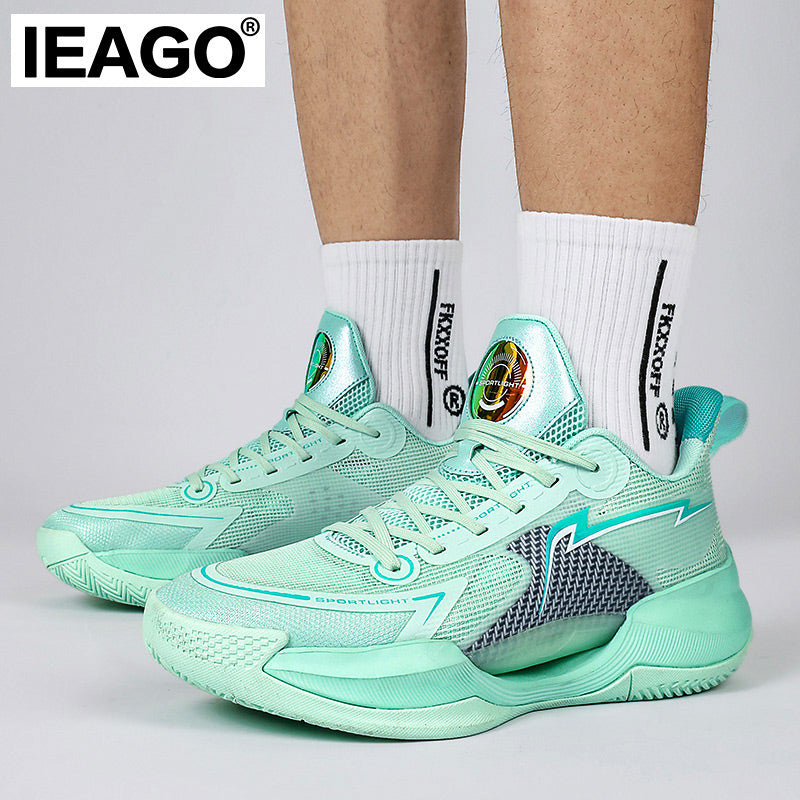 IEAGO Original Spike Running Shoes for Men Casual Breathable Cushion Footwear Outdoor Jogging Sports Basketball Sneakers