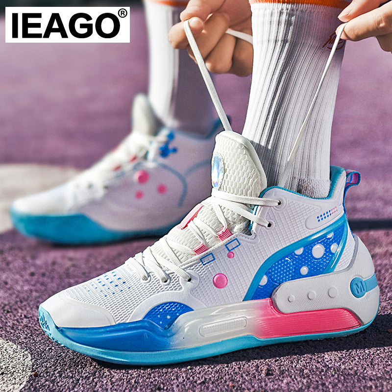 IEAGO Original High Quality Spike Mens Womens Basketball Shoes Breathable Non-Slip Cushion Athletic Sneakers